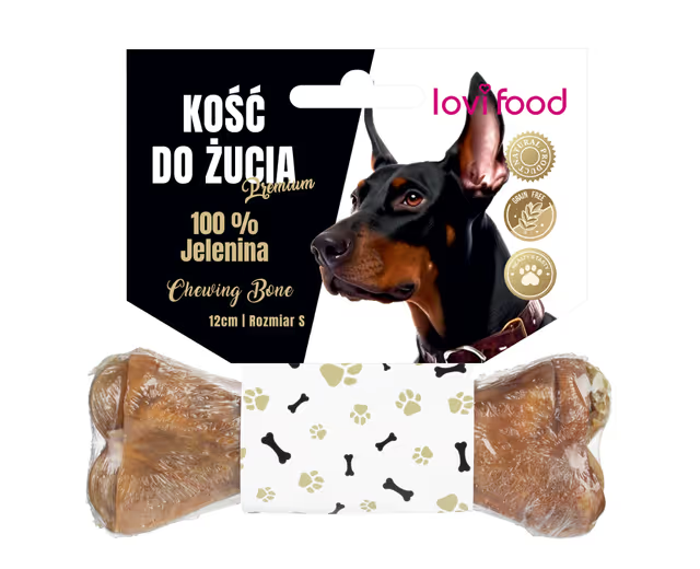 kość dla psa ze skóry jelenia