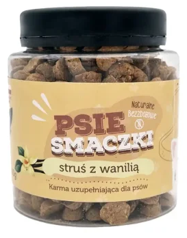 Hau Now psie smaczki, struś z wanilią 300g