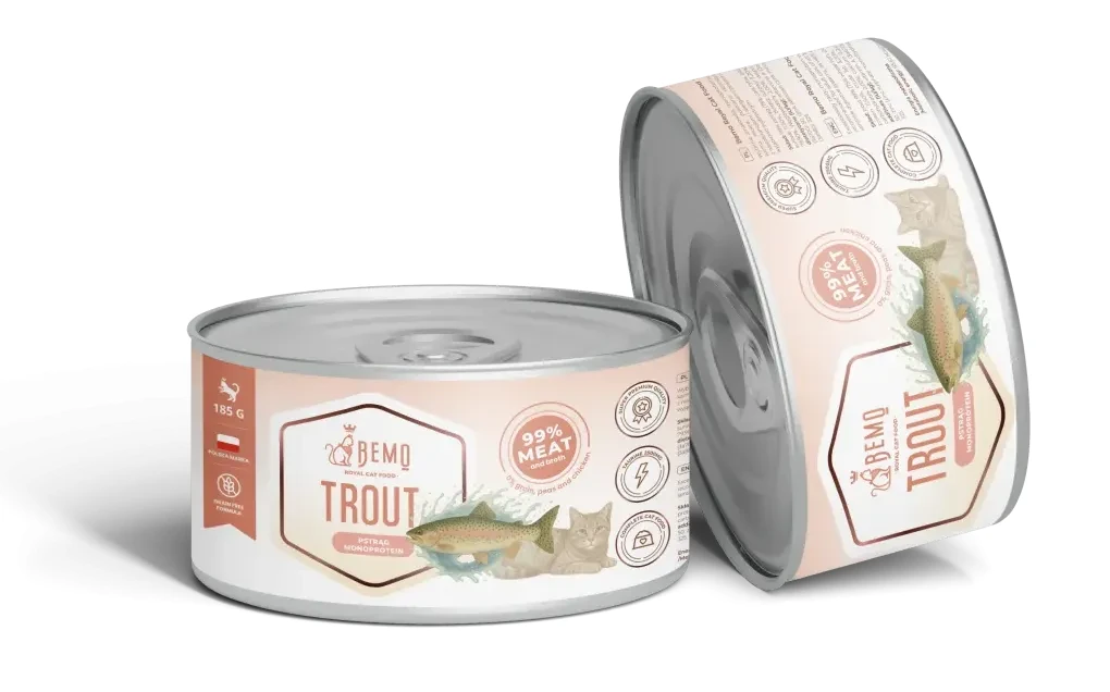 Bemo Cat Trout - karma mokra dla kota z pstrągiem.webp