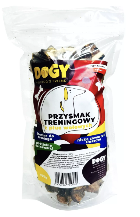 Dogy przysmak treningowy z płuc wołowych